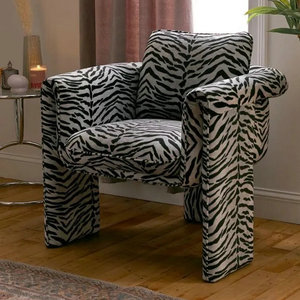 Sillones Modernos de Salón Estilo Real, Sillón Individual Tapizado en Terciopelo para Sala de Estar, Cómodo Sillón <span class=keywords><strong>Club</strong></span> con Brazos Curvos - Product Image 6