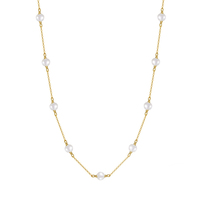 Colliers superposés en perles dorées pour femmes, en argent sterling 925, bijoux pendentifs raffinés, ras-de-cou et chaînes
