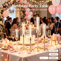 Supports de bougies en acrylique transparent à 3 bras pour anniversaires, mariages, fêtes – Décoration élégante et ornements pour événements