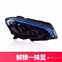 Conjunto de Faros Delanteros 14-19 Modificados de Alta Configuración LED con Luz Diurna y Señal de Giro para Mercedes-Benz CLA
