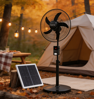 Kipas Angin Surya 18 Inci dengan Speaker Bluetooth, Power Bank Lepas Pasang, 6 Kecepatan, Remote, Kipas Pendingin Luar Ruangan Pabrik