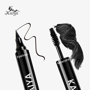 Venta al por mayor ojos a prueba de sudor maquillaje largo desgaste negro delineador de ojos <span class=keywords><strong>Rimel</strong></span> pluma vegana doble extremo vegano impermeable 2 en 1 rímel y delineador de ojos - Product Image 3