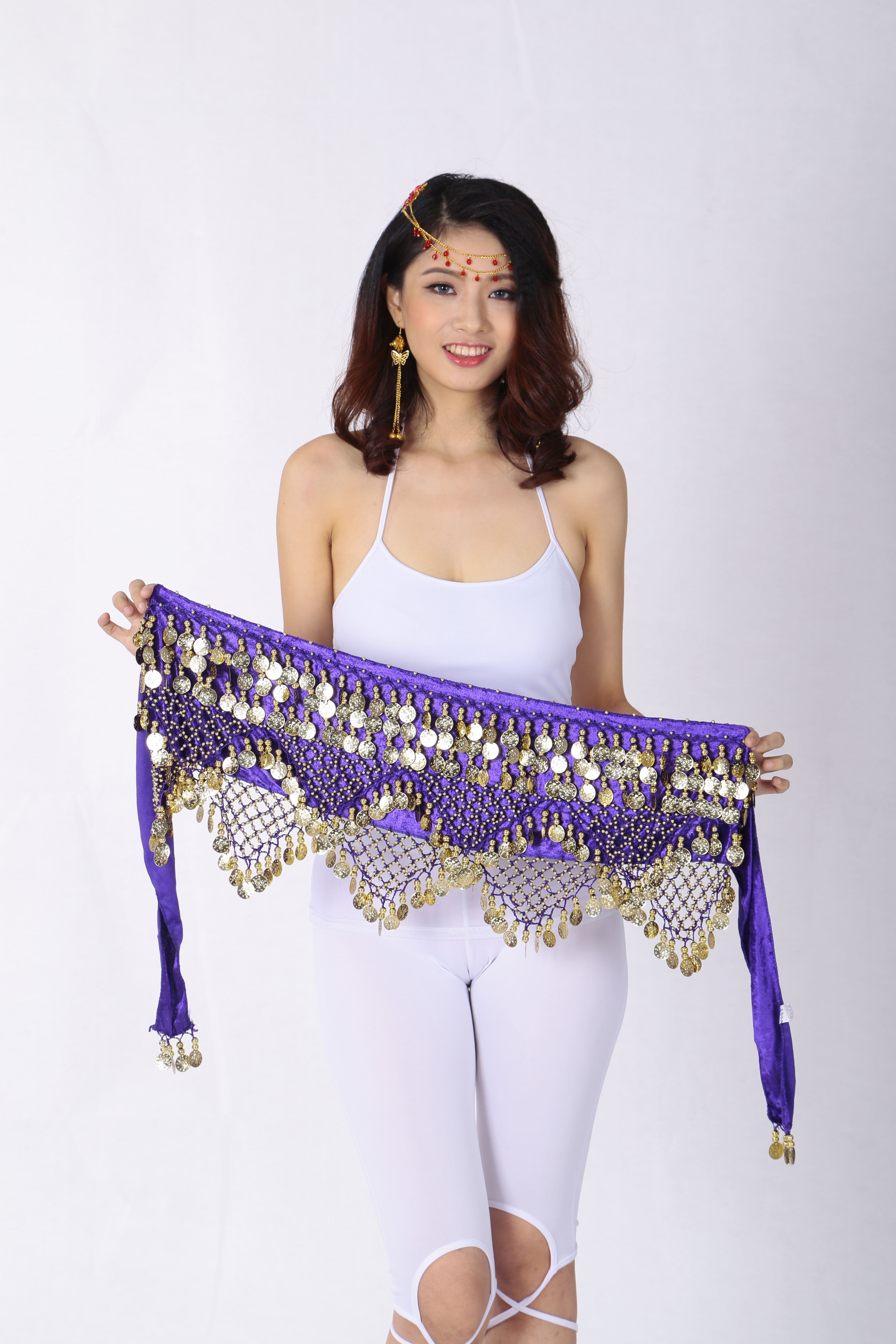 Zookey Gonna Con Nappe E Paillettes Per Danza Del Ventre | Taglia Unica | Cintura Fasciata Oro | Costume Rave Per Donna E Ragazza