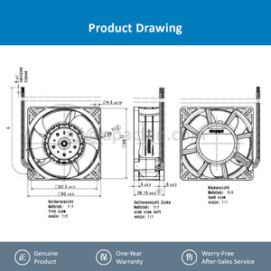 Ventilador Axial de Refrigeración para Gabinete, Chasis e Inversor, ebmpapst 3214J/2H4P, 24V CC, 50W, 92*92*38mm, 13000 RPM, 165 CFM, Rodamiento de Bolas, Eléctrico, OEM - Product Image 4