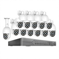 Système de caméra PTZ POE à double objectif 16 canaux 8MP, zoom mixte 8X, détection humaine, suivi automatique, audio bidirectionnel, kit de sécurité CCTV NVR avec disque dur
