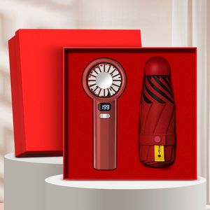 Ensemble cadeau 2-en-1 : Éventail en papier imprimé UV fait main et parapluie capsule, personnalisable avec logo et couleur, pour entreprises - Product Image 4