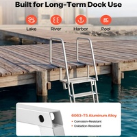 Tige d'escalier droite en acier inoxydable semi-isolée pour bateau ponton, bouée de natation à levage automatique, antidérapante, portée 100 cm 4/5