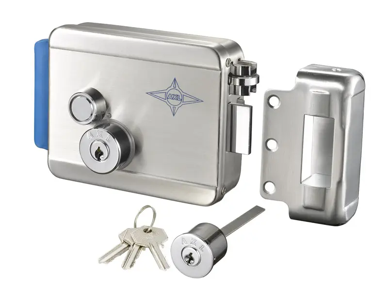 stainless steel rim lock with computer keys 12VDC 1.5A