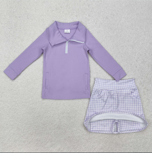Sibling Baby Girls Zipper Pullovers Shirts Top Floral Skorts Yoga Sets - Product Image 4