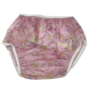 Custom Logo PVC transparent Kids Plastic Soft Pants Adult Cloth Diaper Nappy Cover
