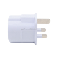 Adaptador de viaje YUADON EU a UK con enchufe fusionado de 13A convertidor de vuelta de mesa de viaje de negocios y enchufe británico