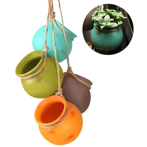 4 Pièces miniature Suspendu Pots Succulents ou Montage Au Plafond Suspendu Pots <span class=keywords><strong>avec</strong></span> <span class=keywords><strong>Corde</strong></span> De Jute pour Plantes Succulentes - Product Image 1