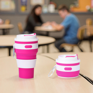 แก้วซิลิโคนพับได้ 475 มล. แก้วกาแฟแบบยืดหดได้สำหรับเด็กดื่มโดยตรง - Product Image 1