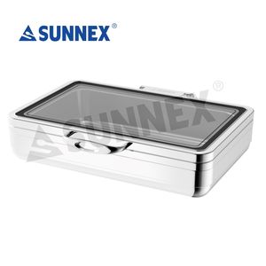 Sunnex <b>Food</b> <b>Warmer</b> Chafing Roma Series Hotel Supply Stainless Steel 304 Restaurant Full Size 8.5ltr Electric Chafing Dishes Set - Product Image 3
