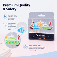 Bougies de gâteau en forme de bateau aux couleurs vives, vente chaude, directement de l'usine, pour décorations de fête d'anniversaire d'enfants sur la plage en été