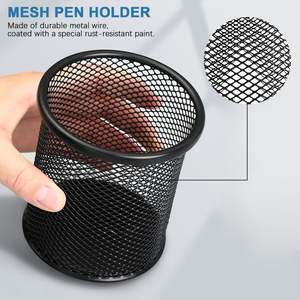 منظم مكياج ملون مخصص مع حامل فرشاة قلم رصاص شبكي من السلك ميزة حامل الأكواب - Product Image 5