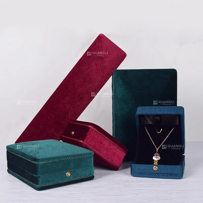 Шкатулка для ювелирных изделий, винтажная бархатная упаковочная коробка с логотипом под заказ, для ожерелий, ювелирных изделий, на заказ