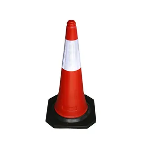 75 centímetros heavy duty PE de segurança rodoviária cones de trânsito com base de borracha