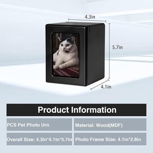 Urna Negra Pequeñ<span class=keywords><strong>a</strong></span> para Cenizas <span class=keywords><strong>de</strong></span> <span class=keywords><strong>Gato</strong></span>, Caja Conmemorativa para Mascotas con Marco para Foto, Logotipo Personalizado, Regalo <span class=keywords><strong>de</strong></span> Recuerdo <span class=keywords><strong>de</strong></span> Condolencias - Product Image 2