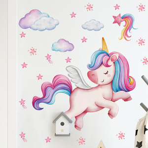 Adesivi Murali Impermeabili in PVC Autoadesivi con Unicorno e Nuvola per Cameretta <span class=keywords><strong>Bambina</strong></span> 30*60 - Product Image 3