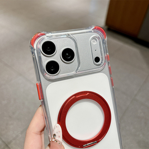 Coque Magnétique Antichoc Transparente avec Anneau Support pour iPhone 18 17 Air 16 15 14 13 12 11 Pro Plus Max, Housse Rigide Anti-chute à Quatre Coins - Product Image 5