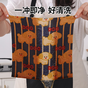 Cartoon Animal Pattern Disposable Dishcloth 25x25cm 20 Sheets Per <b>Roll</b> Antibacterial Absorbent Kitchen Cleaning Towel - Product Image 5