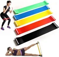 Ustom-Bandas de goma con logo para fitness, conjunto de resistencia de látex fino rosa