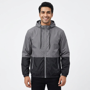 Lightweight <b>Men's</b> Windbreaker Jacket with Hooded Pocket Quick Dry Breathable <b>Raincoat</b> Solid Color Outdoor Wear Jacket for <b>men</b> - Product Image 1