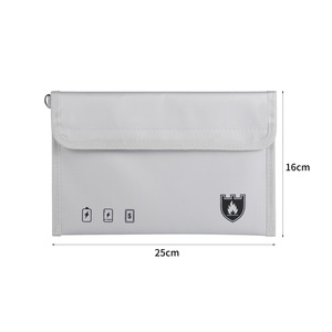Sac de rangement pour dossiers ignifuge gris, pochette à fermeture éclair pour documents, organisateur de papier de bureau portable pour batterie externe - Product Image 2