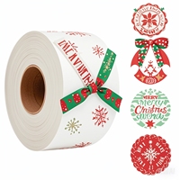 Rouleau d'autocollants de Noël avec impression de logo personnalisé Autocollants de Joyeuses Fêtes Étiquette en papier auto-adhésif