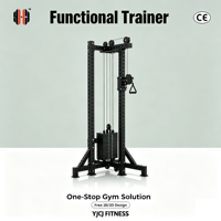 Station de musculation compacte avec rail de câbles unilatéral, pile de poids et poignée multi-positions pour salle de sport commerciale