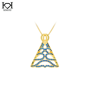 Collar con Colgante <span class=keywords><strong>de</strong></span> Espinela Azul y Circonita, Joyería Más Vendida en <span class=keywords><strong>Amazon</strong></span> - Product Image 1