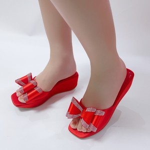 Nouvelles Tendances Xuanhui – Sandales Compensées à Plateforme et Nœud en Strass pour Femme, Modèle Été à Bout Carré - Product Image 6