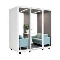 Nouvelle conception moderne de cabine de réunion insonorisée amovible en acier pour immeuble de bureaux et bureau à domicile