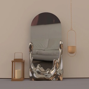 Specchio da Terra di Lusso Leggero ed Esclusivo Effetto Acqua Increspata per Casa e Villa, Specchio da Trucco e Decorativo di Design - Product Image 4
