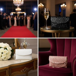 Sac à main en perles de rocaille à paillettes, sac bandoulière 17x26,5 cm, pour soirée - Product Image 3