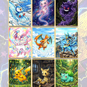 Cartes Pokémon à collectionner, mini-cartes peintes à la main, boîte mystère, première édition, jeux Game Boy, boîte en métal pour cartes, jeu de société - Product Image 6
