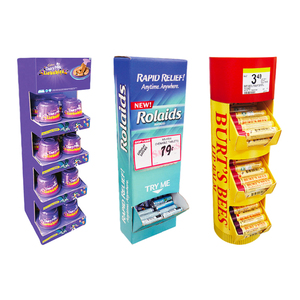 Customized Logo 4 <strong>Tier</strong> Cardboard Retail POS Floor Display <strong>Stand</strong> POP up Paper <strong>Food</strong> Snack Display Shelf Rack <strong>Stand</strong> for Supermarket - Product Image 4