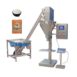 Semi-Automatic Spice Coffee Flour Auger Powder Filler / Dry Powder Bag Jar Filling Machine with Servo Motor