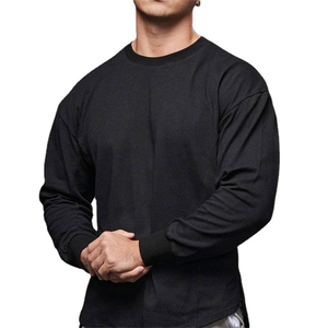 <span class=keywords><strong>Sudadera</strong></span> <span class=keywords><strong>deportiva</strong></span> informal para hombre, de manga larga, con dobladillo curvo, talla grande, color blanco - Product Image 3