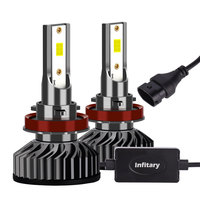 Infitary 12V Super Bright 6500k LED Ampoule Phare 3570 Puces pour H1 H3 H4 H7 9005 9006 Ampoules Haute Performance