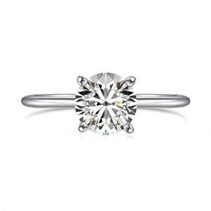 Dylam Classic Design Fine Fashion Jewelry Women S925 Silver Rhodium Plated <b>Circle</b> 7mm 5A Cubic Zirconia Wedding Promise <b>Rings</b> - Product Image 1