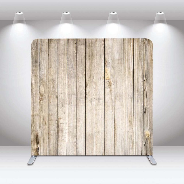Beige Wood Plank Show Display Backdrop Wooden Board Double Sided Background Photography Event Polyester Customizable