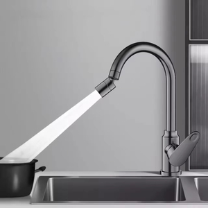 Robinet de salle de bain FSH moderne en acier inoxydable 304, finition noire, rotation à 360°, jet latéral chaud/froid, monotrou - Product Image 6