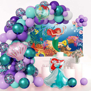 Juego de cadena de globos con temática de sirena, juego de arco de fondo de globo de papel de látex con cola de sirena, decoración de fiesta de <span class=keywords><strong>feliz</strong></span> <span class=keywords><strong>cumpleaños</strong></span> - Product Image 5