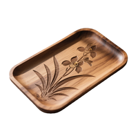 Plateau de service rond en bois personnalisé de 20 cm, transparent, avec compartiments, pour servir des aliments, des collations, du petit-déjeuner, des fruits, petit plateau de service rond en bois