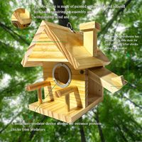 Nichoirs à oiseaux en bois pour l'extérieur, nichoirs suspendus pour jardin, mangeoires pour oiseaux en bois naturel pour l'extérieur