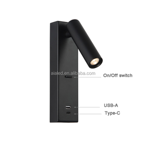 Tường gắn đầu giường đọc sách tường đèn chuyển đổi đèn đọc sách cạnh giường ngủ tường chiếu sáng USB Type-C cho biệt thự khách sạn Bracket ánh sáng - Product Image 1
