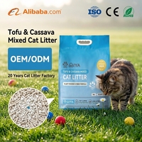 Litière pour chat naturelle en tofu et manioc, faible teneur en poussière, agglomération rapide, super absorption, contrôle des odeurs, écologique, fourniture d'usine