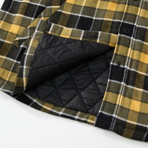 Chaqueta de Franela a Cuadros para Hombre, Gruesa, 100% Algodón, Cortavientos, Cálida, Acolchada, Informal, para Invierno - Product Image 5